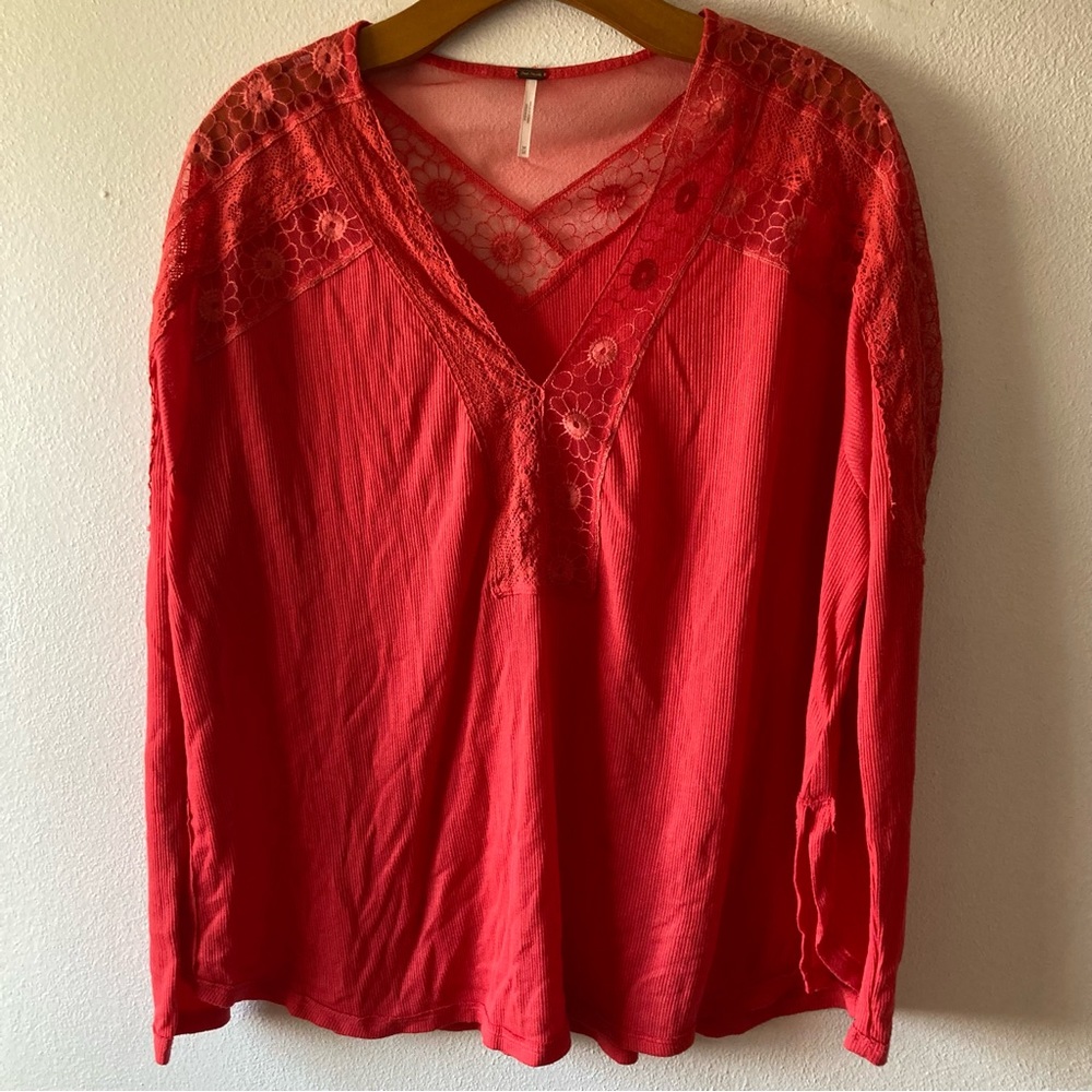 Free People Coral Light Top
